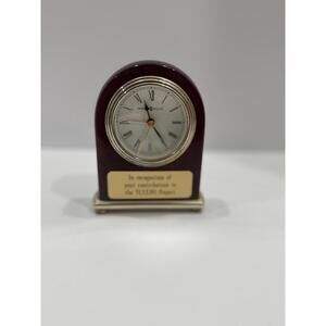 Howard Miller Rosewood Arch Clock Brass Table Desk Mantle Clock Working 613487